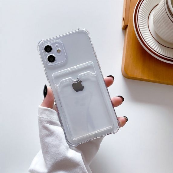 iPhone 11 Stöttåligt Skal med Kortfack - Transparent