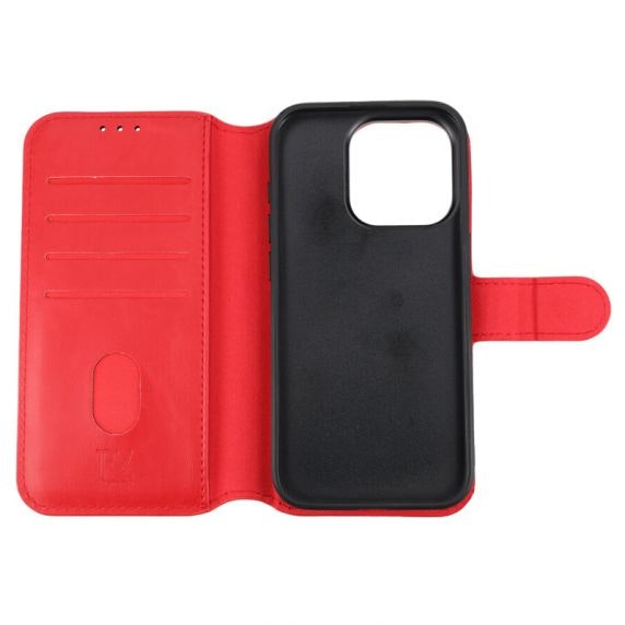 iPhone 15 Pro Plånboksväska Magnet Röd