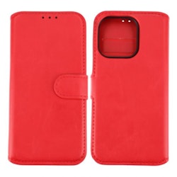 iPhone 15 Pro Max Plånboksväska Magnet Röd
