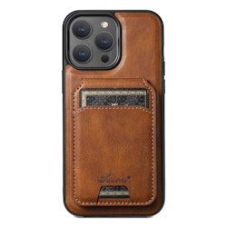 iPhone 15 Pro Max 2in1 Magsafe Skal med Korthållare-Mörkbrun