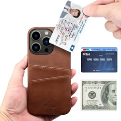 iPhone 16 Pro Skal med Kortfack-Brun
