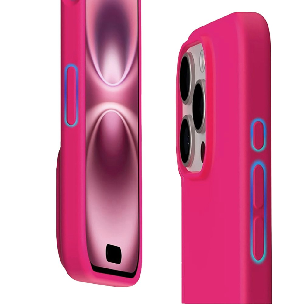 iPhone 16 Pro MC Silikonskal Cerise färg