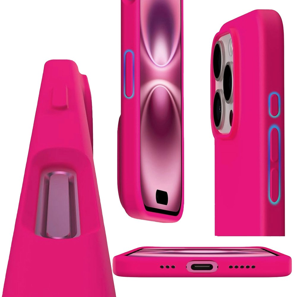 iPhone 16 Pro MC Silikonskal Cerise färg