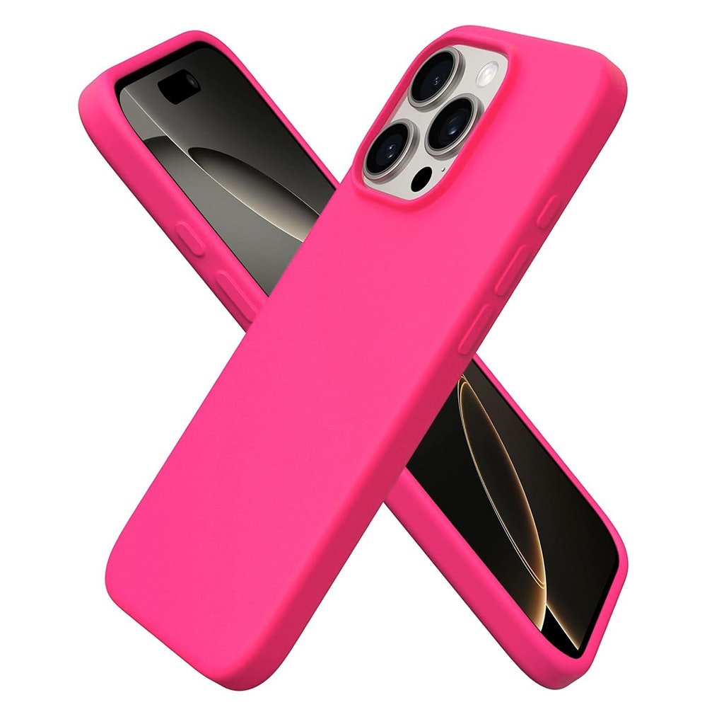 iPhone 16 Pro MC Silikonskal Cerise färg