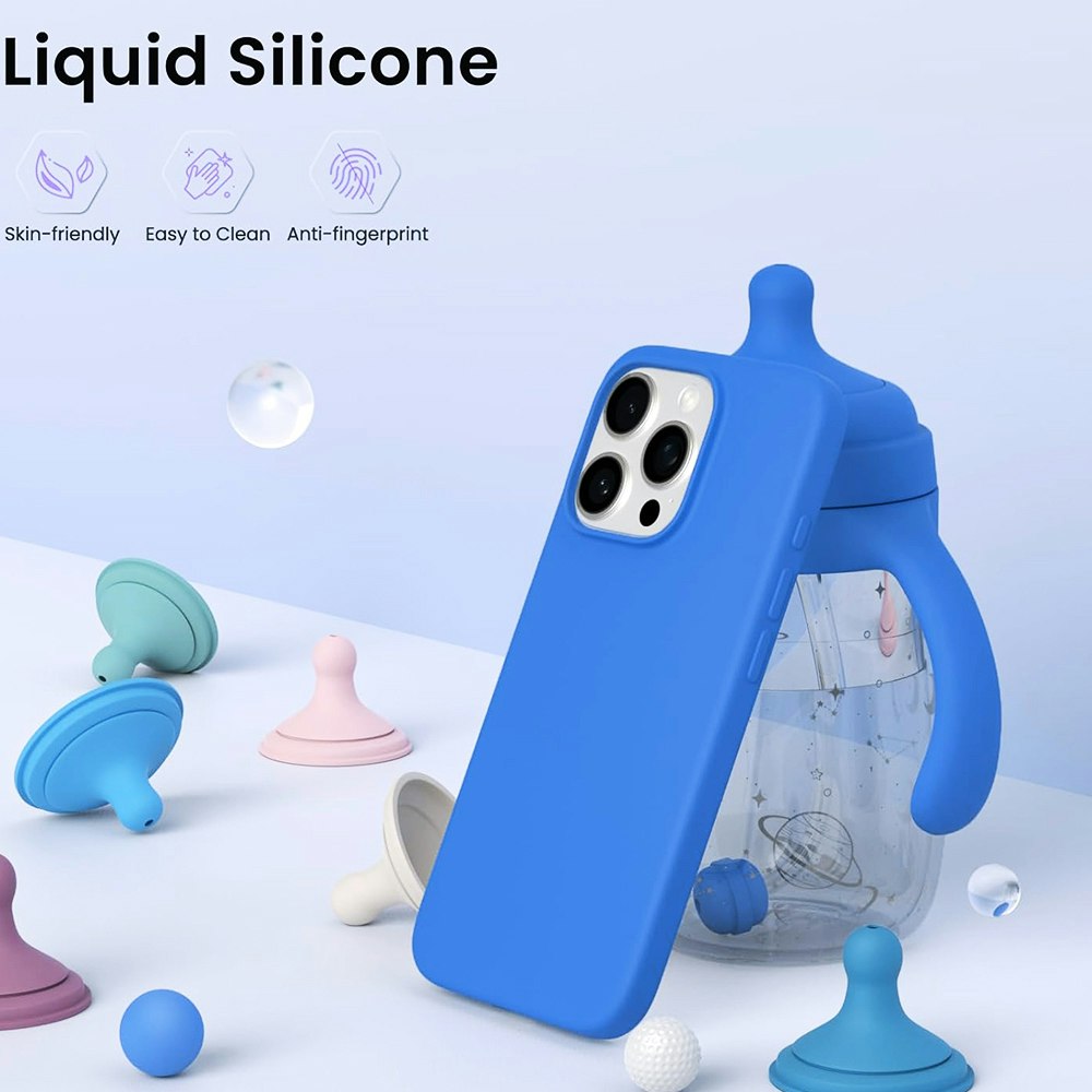 iPhone 16 Pro MC Silikonskal Blå färg