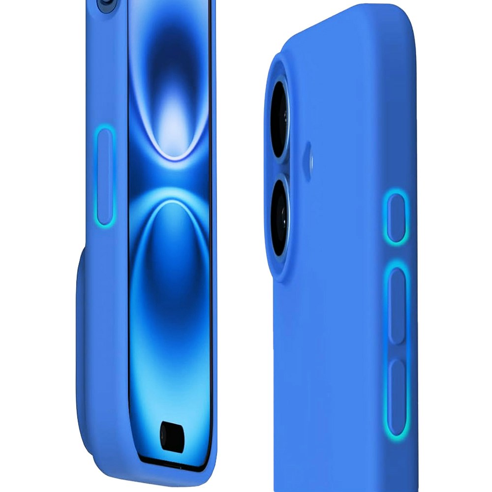 iPhone 16 Plus MC Silikonskal Blå färg