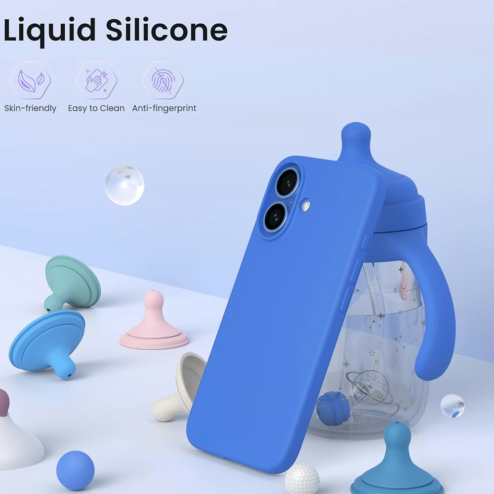 iPhone 16 Plus MC Silikonskal Blå färg
