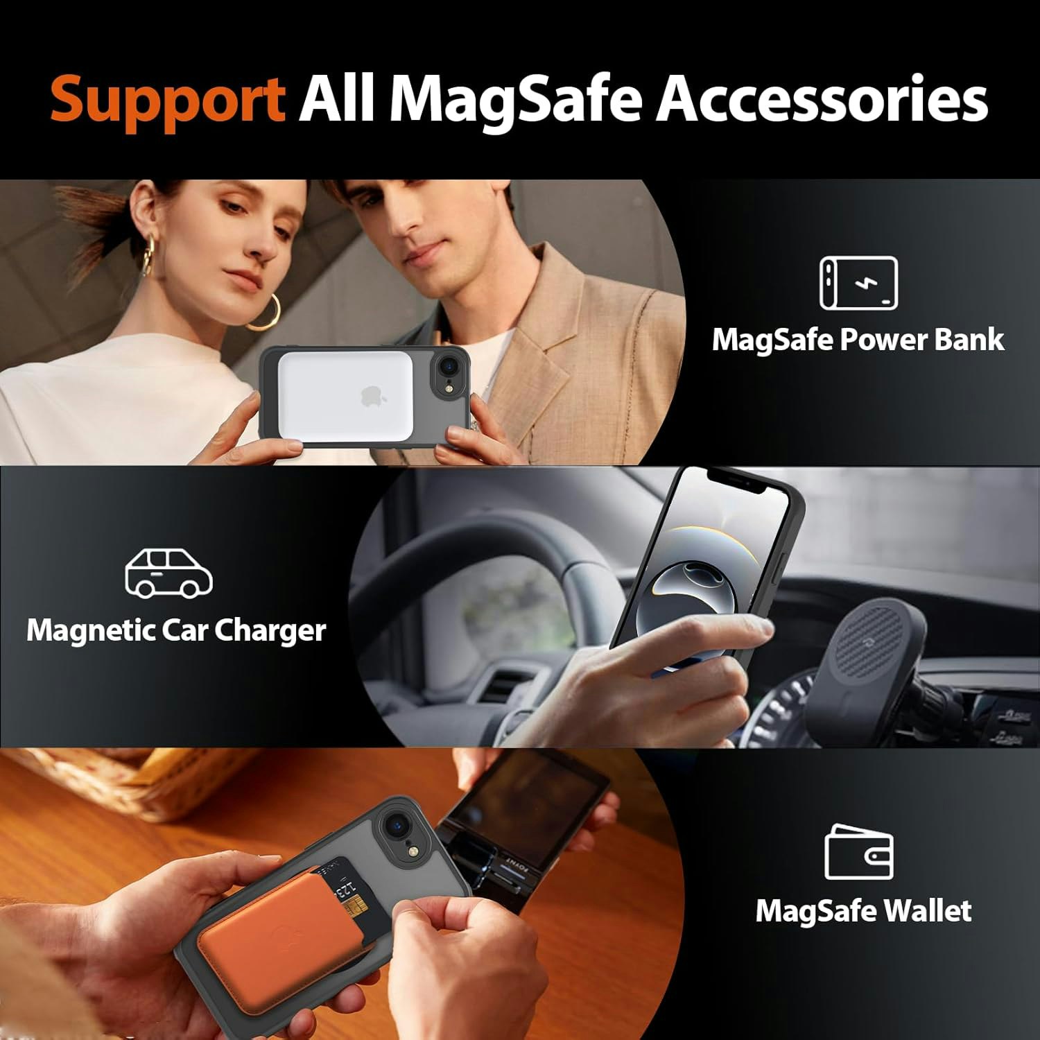 iPhone 16e MagSafe silikonskal i svart färg
