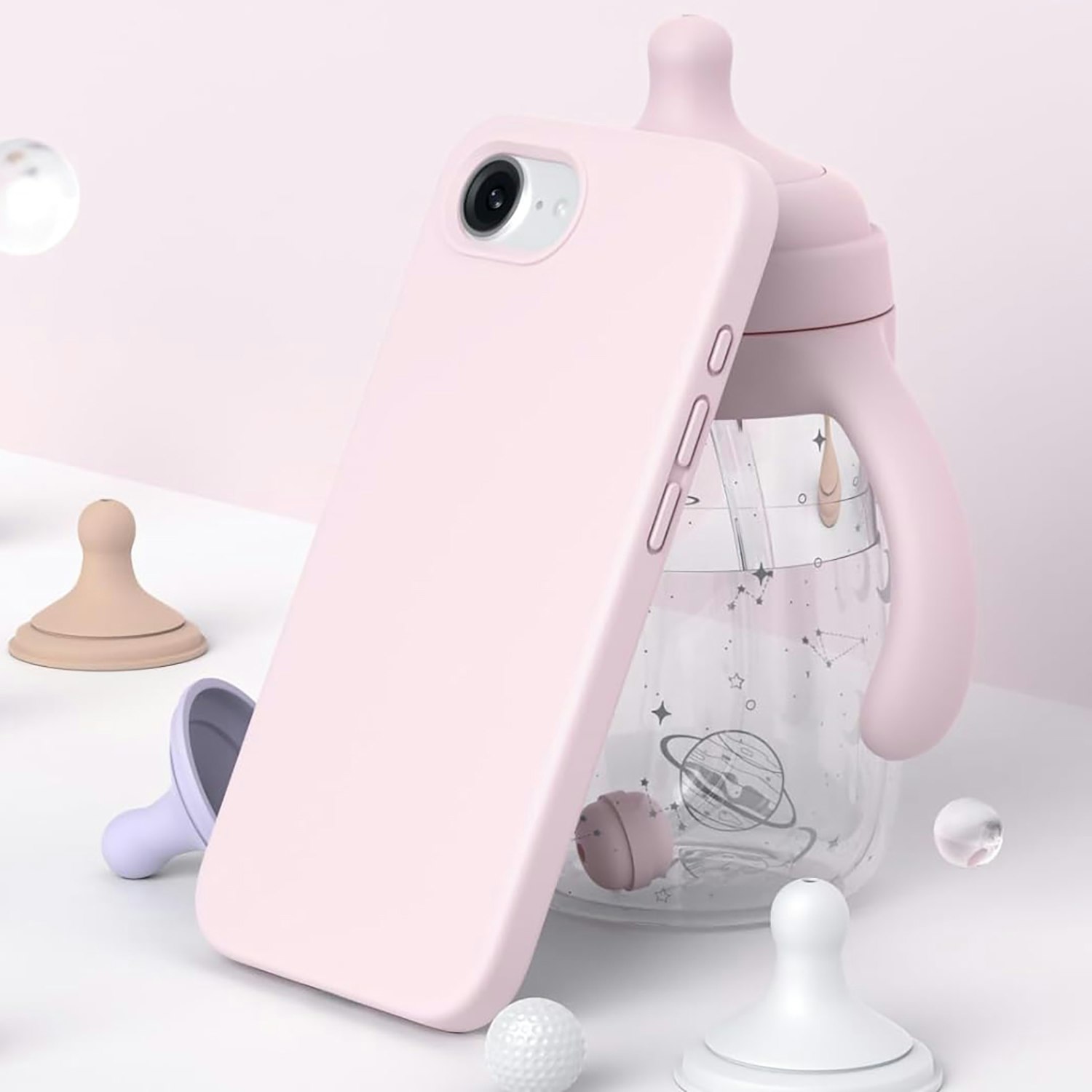 iPhone 16e MC Silikonskal Blush Pink