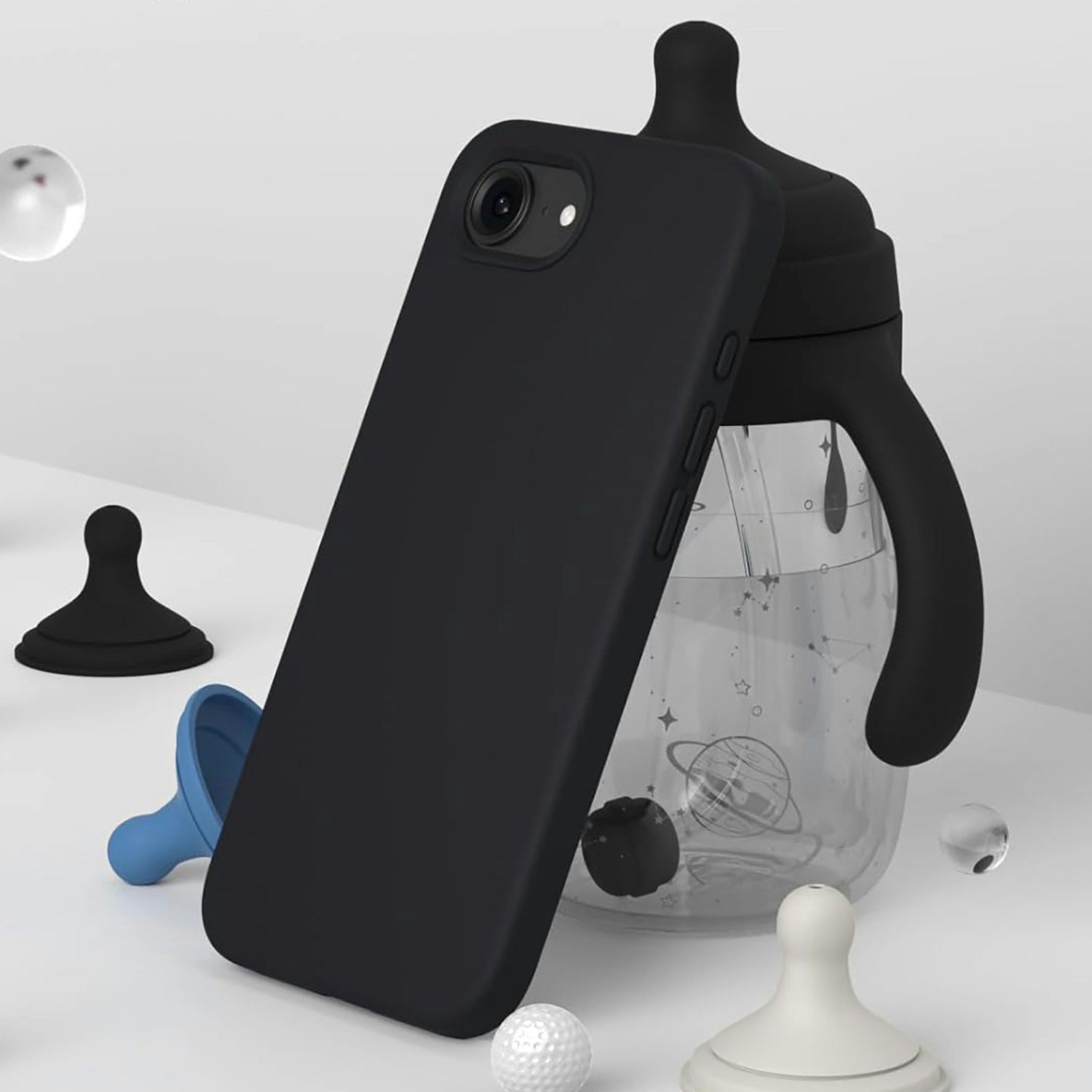 iPhone 16e MC Silikonskal i svart färg