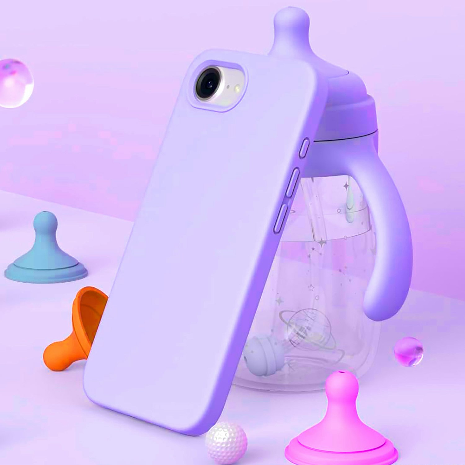 iPhone 16e MC Silikonskal Lavender