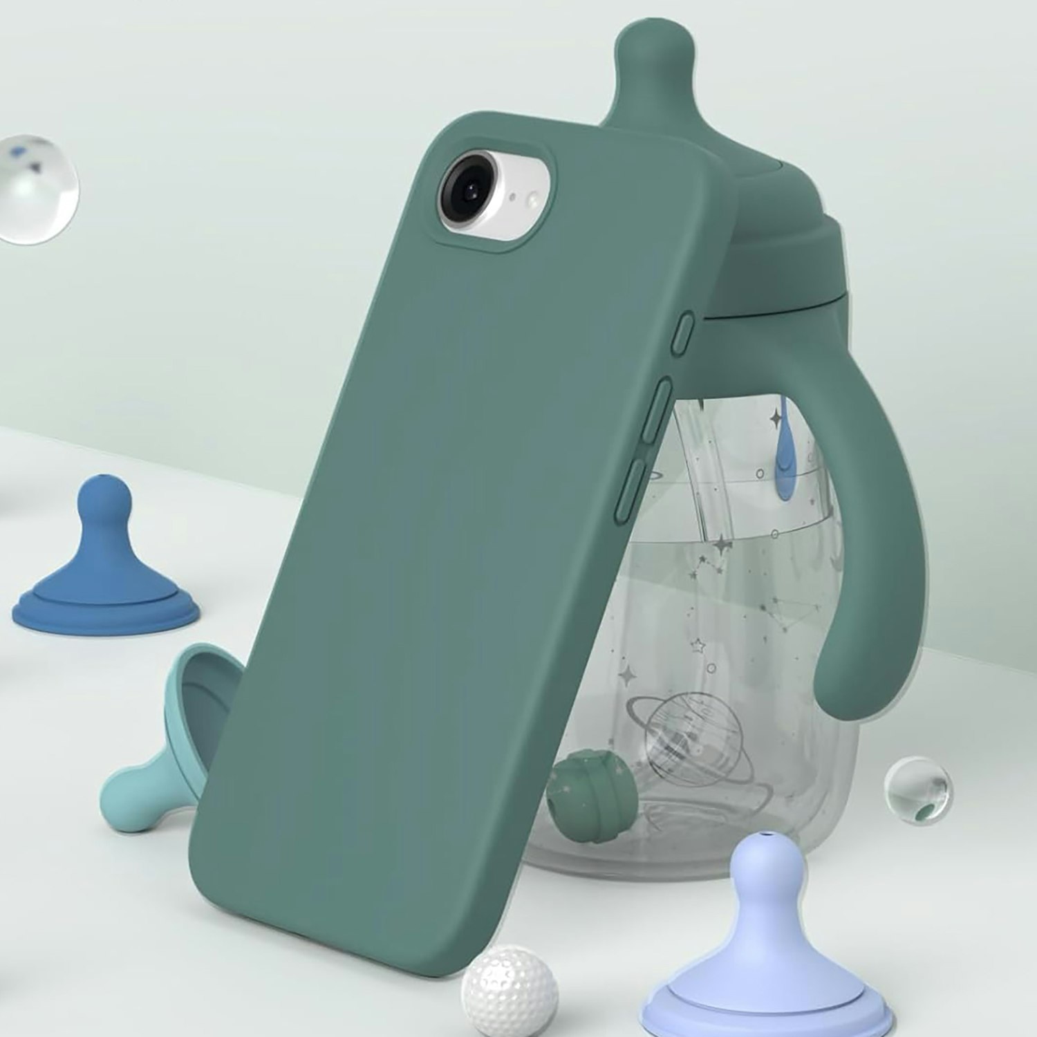 iPhone 16e MC Silikonskal Moss Green