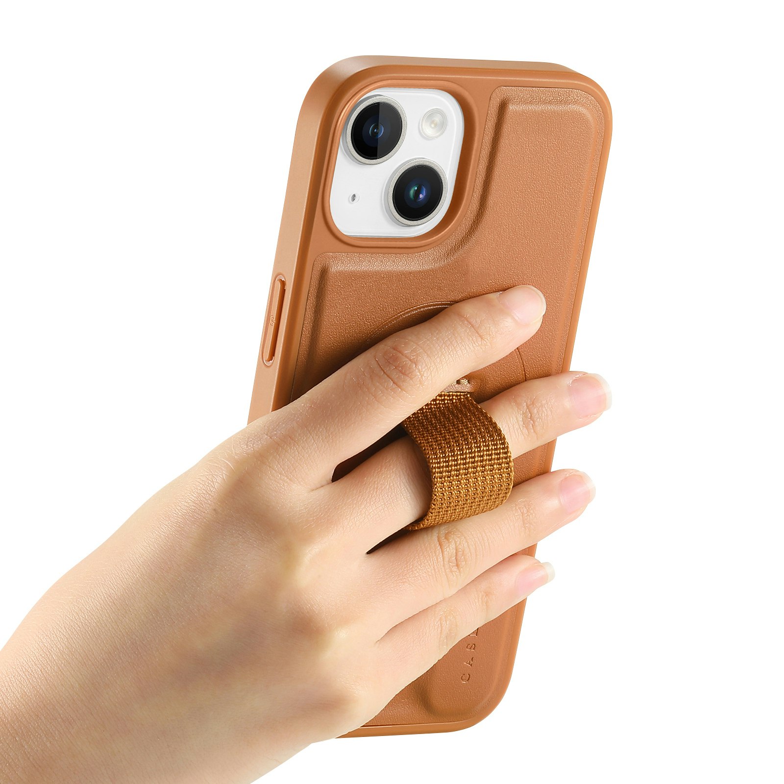 iPhone 13 Plånbok med MagSafe-skal & fingerband Brun