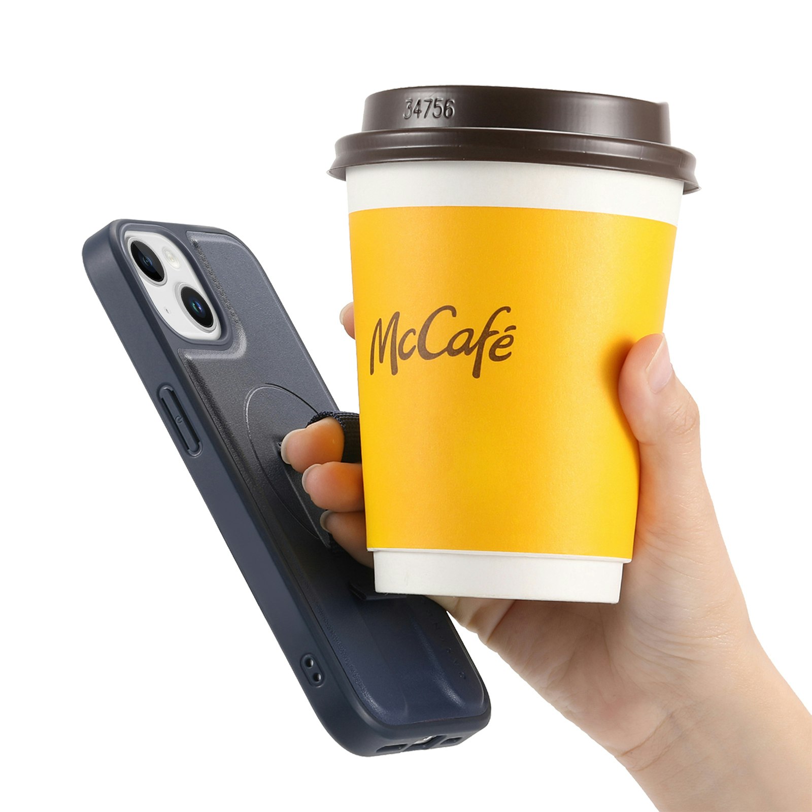 iPhone 13 Plånbok med MagSafe-skal & fingerband Blå