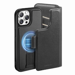 iPhone 12-12 Pro Plånbok med MagSafe-skal & fingerband Svart