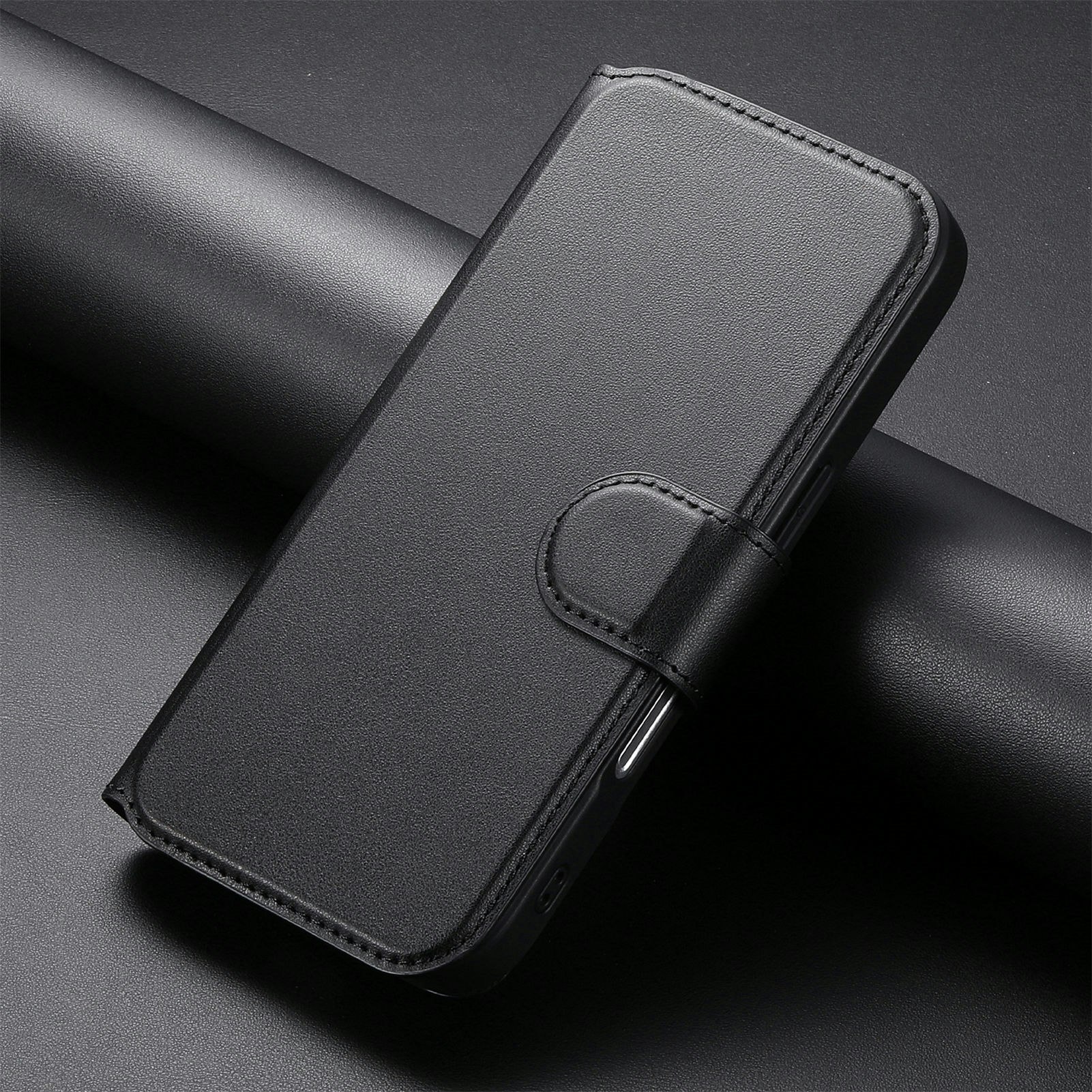 iPhone 12-12 Pro Plånbok med MagSafe-skal & fingerband Svart