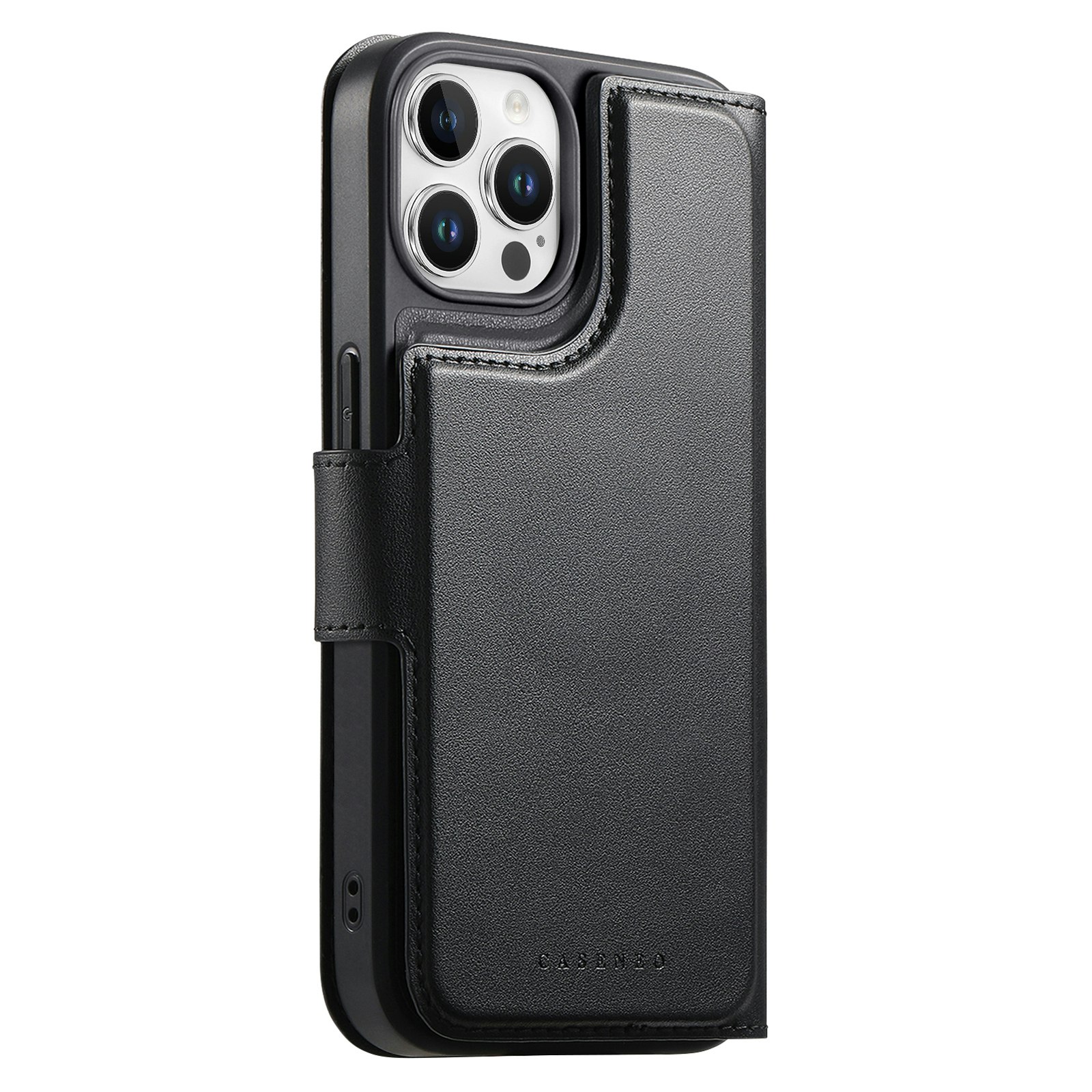 iPhone 12-12 Pro Plånbok med MagSafe-skal & fingerband Svart