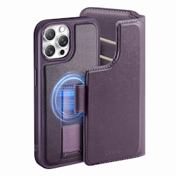 iPhone 12-12 Pro Plånbok med MagSafe-skal & fingerband Lila