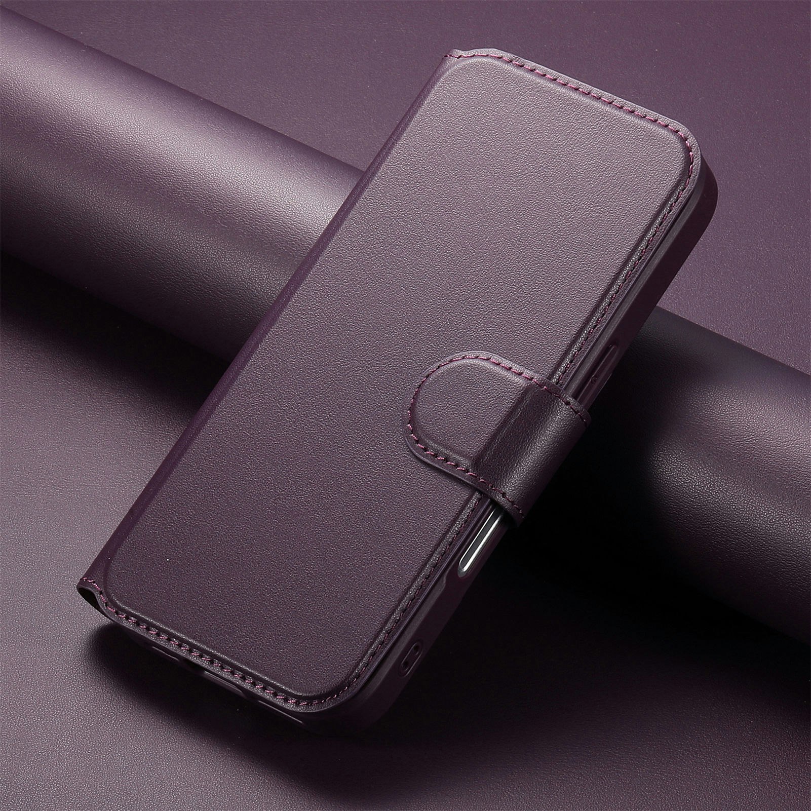 iPhone 12-12 Pro Plånbok med MagSafe-skal & fingerband Lila
