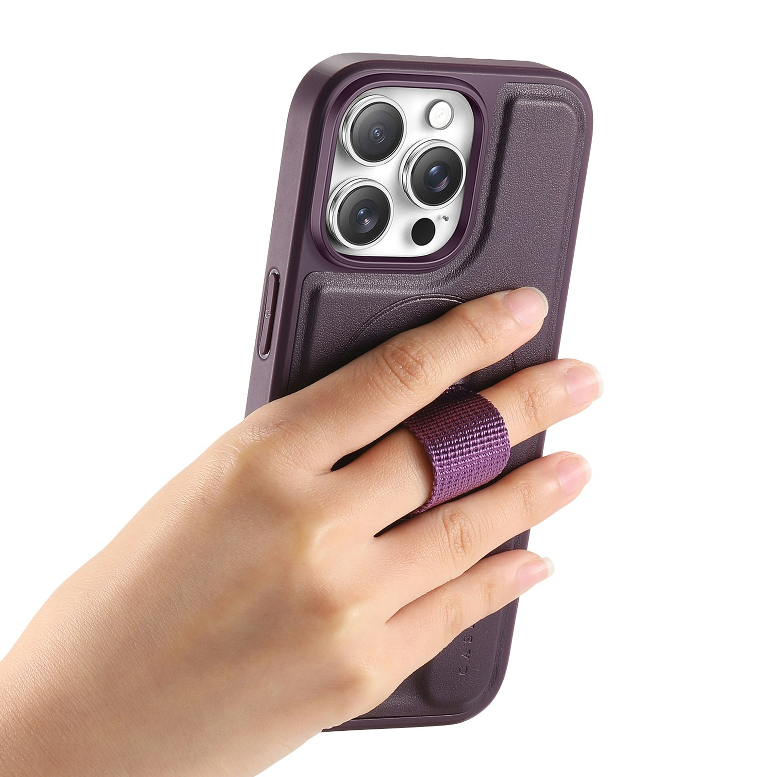 iPhone 16 Pro Plånbok med MagSafe-skal & fingerband Lila