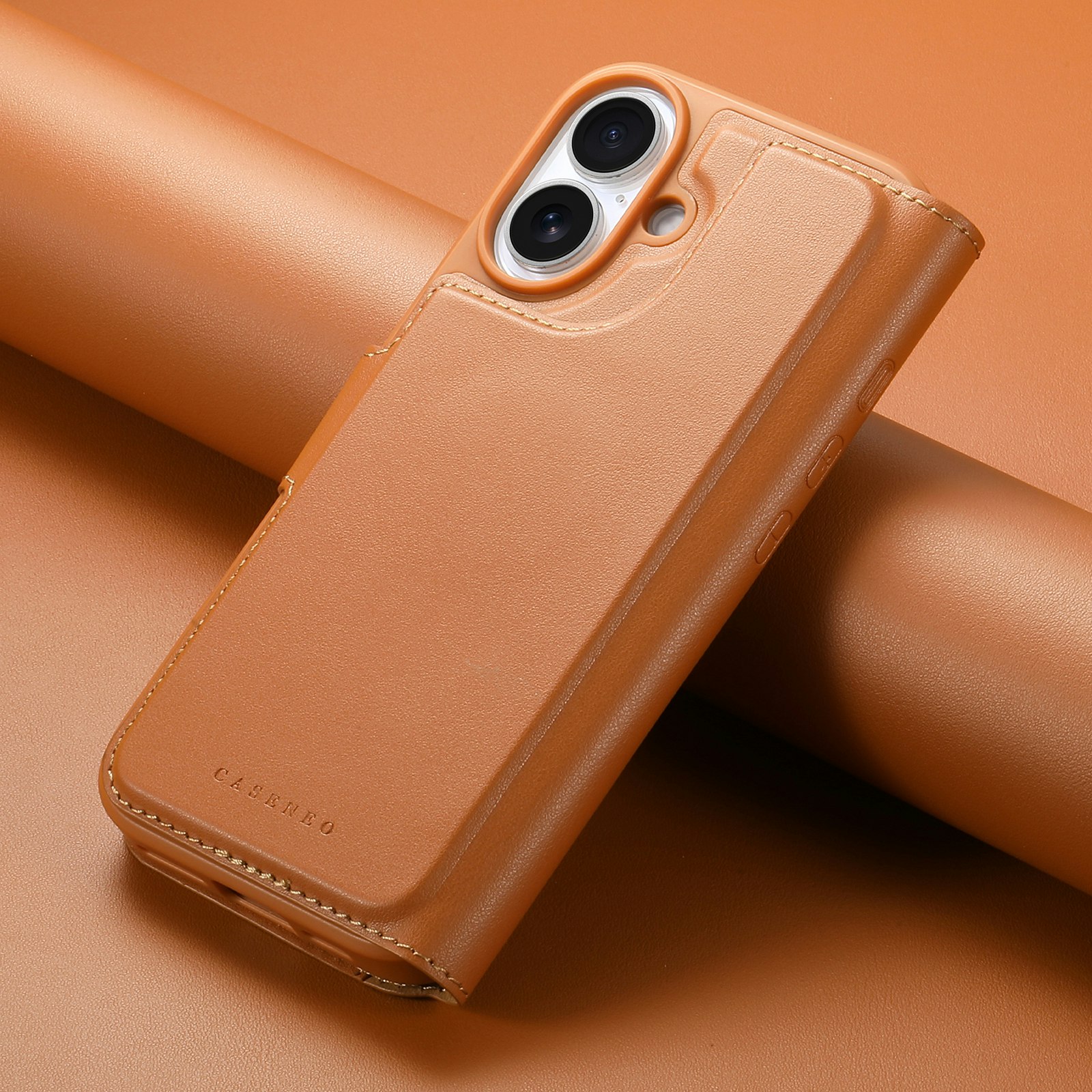 iPhone 16 Plånbok med MagSafe-skal & fingerband Brun