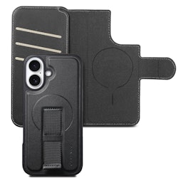 iPhone 16 Plånbok med MagSafe-skal & fingerband Svart