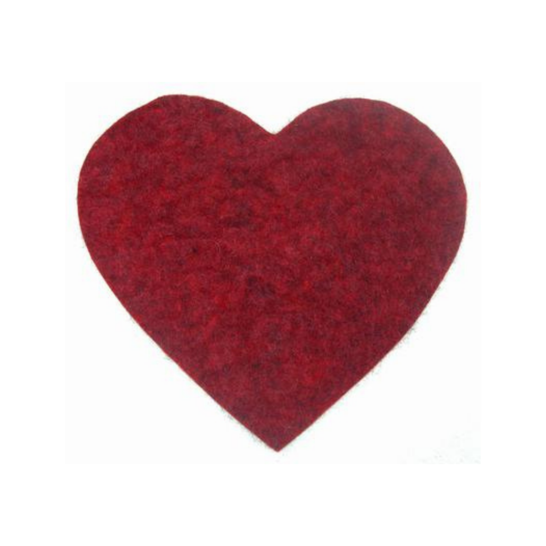 Karottunderlägg tovat fårull väldigt värmetåligt motiv av rött hjärta