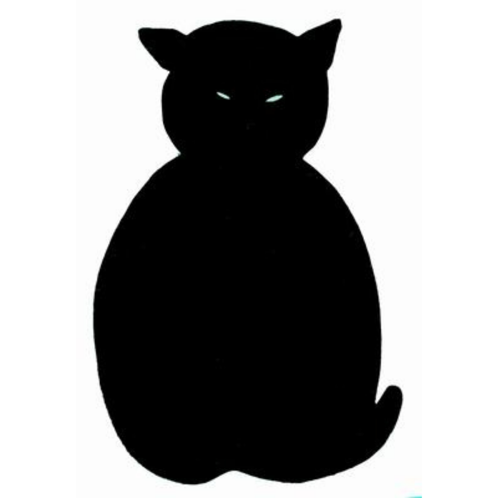 Karottunderlägg tovat fårull väldigt värmetåligt motiv av svart katt