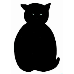 Tovat karottunderlägg - Katt svart