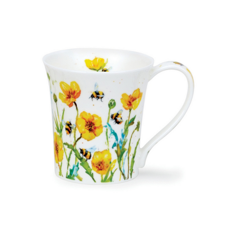 Mugg benporslin högsta kvalitet tillverkaren Dunoon design Busy Bees Smörblomma