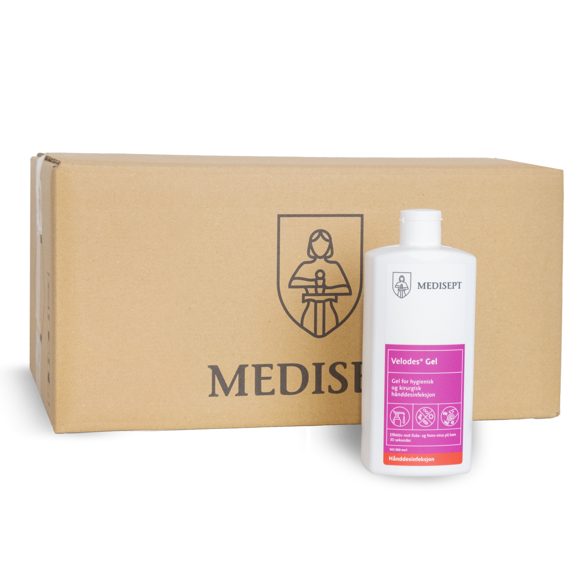Velodes® Gel - Kirurgisk hånd desinfisering, eliminerer blant annet Noro virus,  etterlater ikke klissete rester på huden, tørker ikke ut huden. Les mer