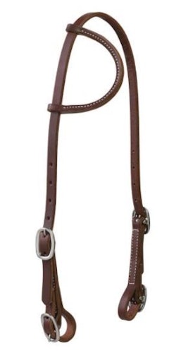Working Tack Sliding Ear Headstall with Buckle Bit Ends, 5/8"