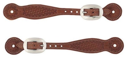 Basketweave Skirting Leather Spur Straps