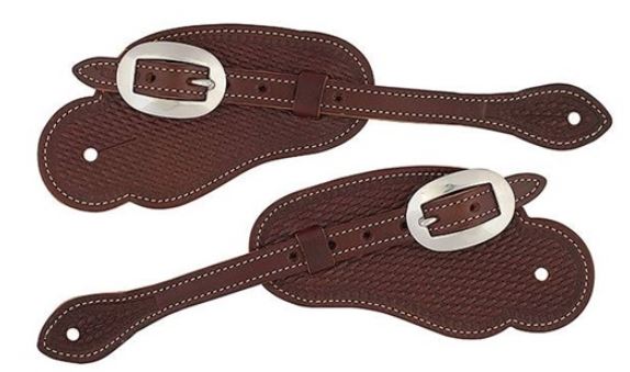 Basketweave Skirting Leather Spur Straps