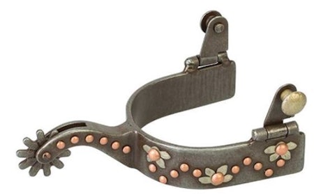 SPURS,1" MENS,FLORAL BUFFED,BR