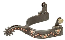 Men's Spur with German Silver Floral Trim and Copper Accents