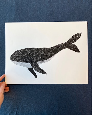 BIG WHALE 40x30cm