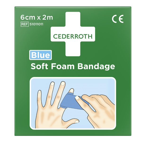 Cederroth Soft foam bandage blue 6 cm x 2 m