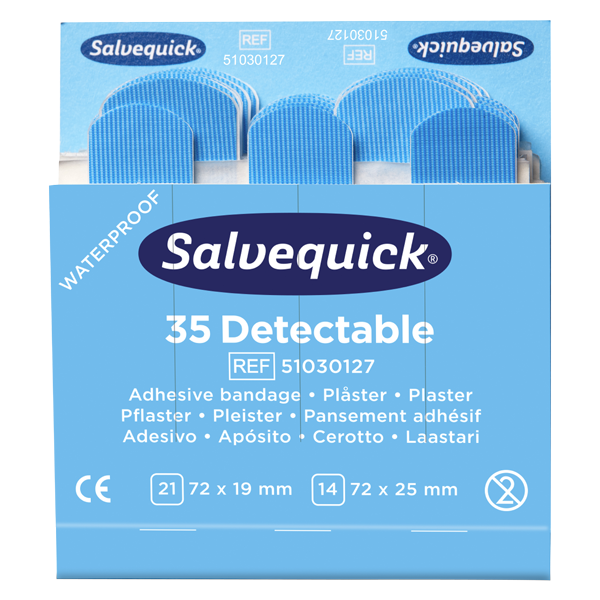 Plastplåster blue detectable, 35 st/refill , 6 refiller/ask