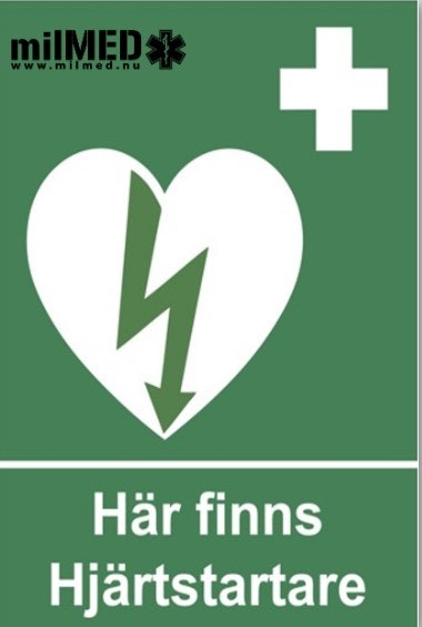 Dekal "Här finns hjärtstartare