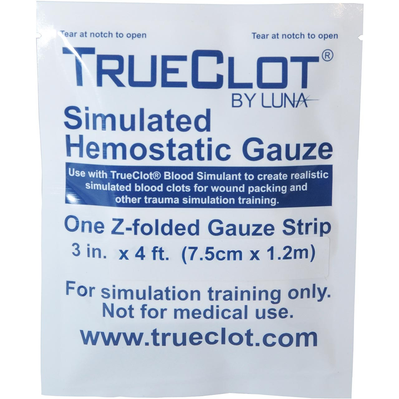 Simulated Hemostatic Gauze, Z-fold