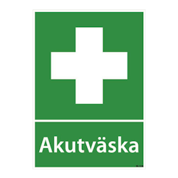 Skylt "Akutväska"