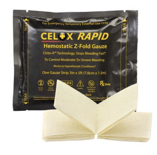 Celox Rapid Gauze 5 ft, Z-fold