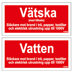 Tilläggsskylt Vatten/Vätska