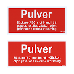 Tilläggsskylt Pulver BC / Pulver ABC