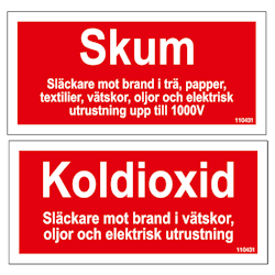 Tilläggsskylt skum/koldioxid