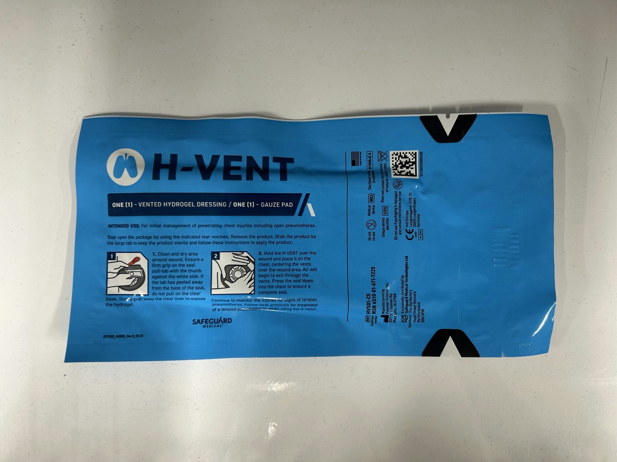 Hyvent vented chest seal, single pack