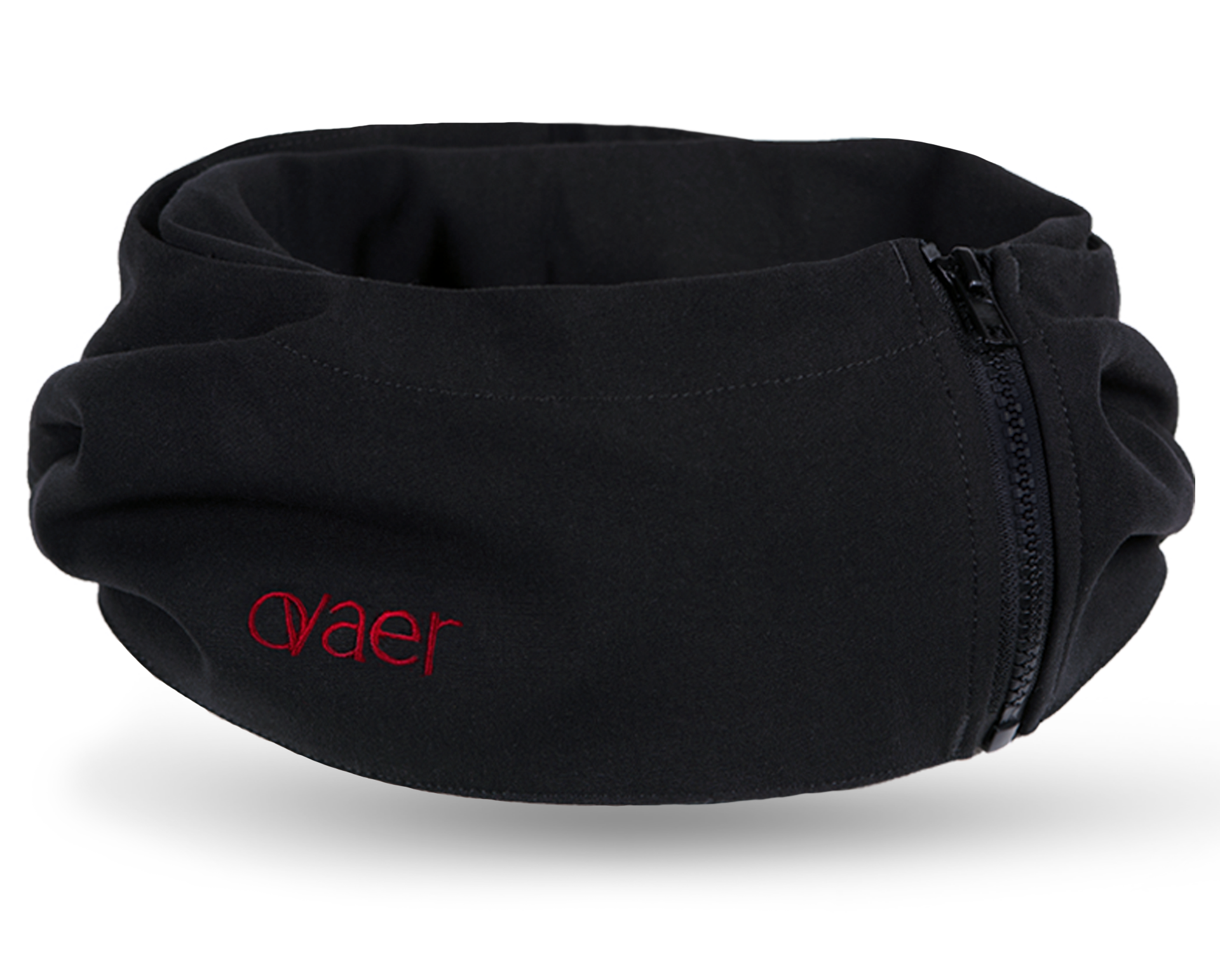 OVAER NECK PILLOW WITH HOOD- PITCH BLACK