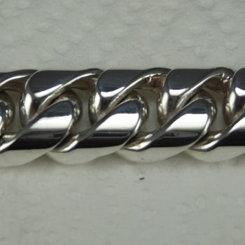 Rundad Pansarlänk 15 mm. i solid 92.5 Sterling Silver.