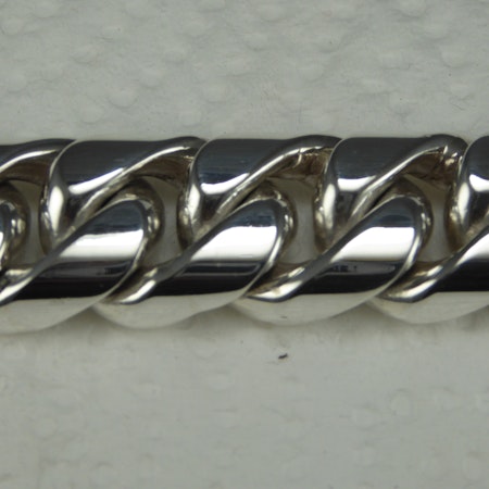 Rundad Pansarlänk 15 mm. 100% solid 92,5 Sterling Silver.